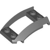 Lego Wheel Arch, Curved Wedge 4 x 3 with 2 x 2 Opening and 4 Studs / Dark Bluish Gray