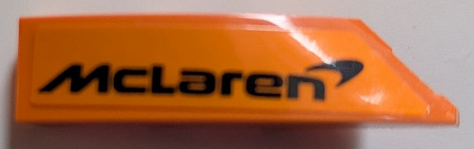 Lego Wedge 4 x 1 Left with Black McLaren Logo Pattern (Sticker) - Set 76919 / Orange