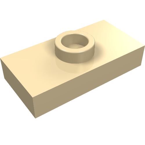 Lego Plate Special 1 x 2 with 1 Stud without Groove (Jumper) / Tan