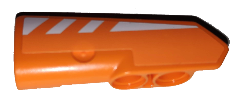 Lego Technic, Panel Fairing #22 Very Small Smooth, Side A with White Stripes on Black Background Pattern (Sticker) - Set 42038