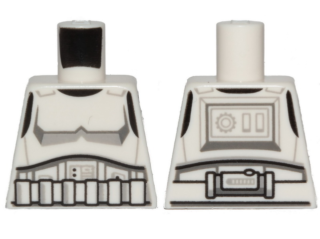 Lego Torso SW Armor Stormtrooper, Simplified Armor with Shoulder Belts Pattern / White