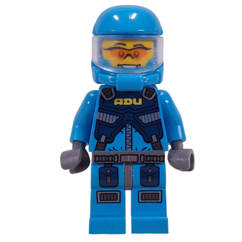 Lego ADU Soldier, Orange Sunglasses, Dark Bluish Gray Hips