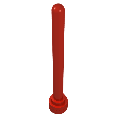 Lego Antenna 1 x 4 with Rounded Top / Red