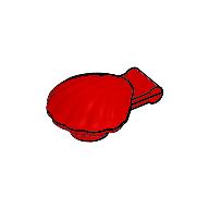 Lego Animal, Clam [Type 1 - Continuous Scalloped Inner Lip] / Red