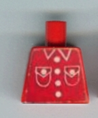 Lego Torso Town Shirt with 4 Buttons and 2 Pockets Pattern (Sticker) / Red
