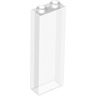 Lego Brick 1 x 2 x 5 without Side Supports / Trans-Clear