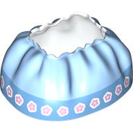 Lego Duplo Skirt Satin with Dark Azure Trim, Lavender Flower Print / White