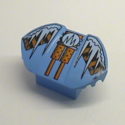 Lego Brick Curved 2 x 2 x 1 with Wings and Chill Print