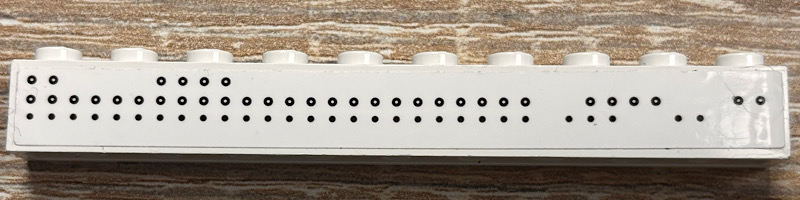 Lego Brick 1 x 8 with Dark Blue Portholes Pattern Model Left Side (Sticker) - Sets 40227 / 40318 / White