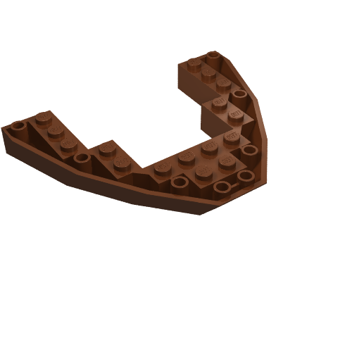 Lego Brick Wedged, Sloped Inverted 8 x 10 x 1 Boat Bow / Reddish Brown