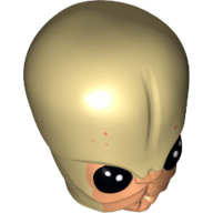 Lego Minifig Head Special, Bith with Black Eyes and Nougat Mouth Print (Musician) / Tan