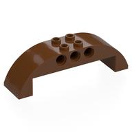 Lego Brick Curved 2 x 8 x 2 Double / Reddish Brown