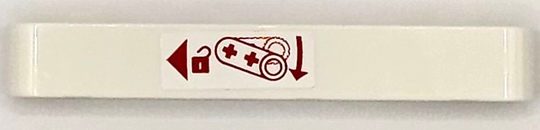 Lego Technic, Liftarm Thick 1 x 7 with Red Padlock, Arrow and Triangle Pointing Left Pattern (Sticker) - Set 42098