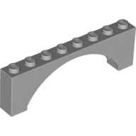 Lego Brick Arch 1 x 8 x 2 Raised / Light Bluish Gray