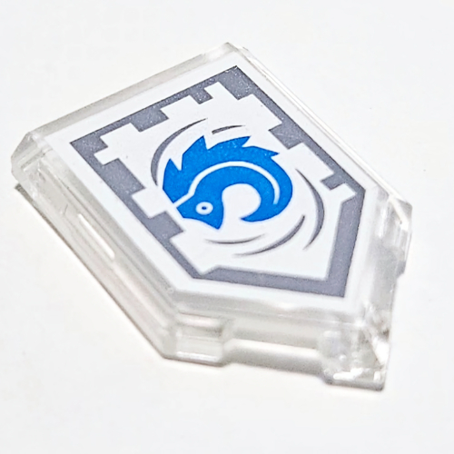 Lego Tile Special 2 x 3 Pentagonal with Nexo Power Shield Print - Rolling Hedgehog