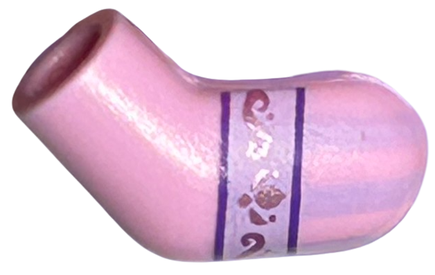 Lego Arm, Left with Lavender Strap with Metallic Pink Filigree Pattern / Bright Pink