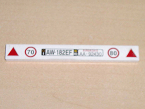 Lego Tile 1 x 8 with 70 in Circle, 'AW-182EF AA-92430', 80 in Circle Pattern (Sticker) - Set 8654 / White