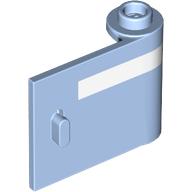 Lego Door 1 x 3 x 2 Right - Open Between Top and Bottom Hinge with White Line Print / Bright Light Blue