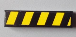 Lego Tile 1 x 4 with Black and Yellow Danger Stripes Pattern Model Left Side (Sticker) - Set 8295