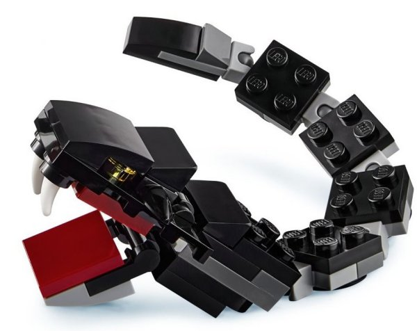 Lego Snake, Harry Potter (Basilisk with Dark Red Mouth) - Brick Built