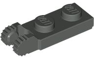 Lego Hinge Plate 1 x 2 Locking with 2 Fingers on End / Dark Gray