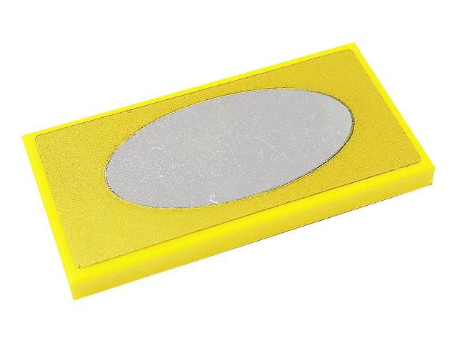 Lego Tile 2 x 4 with Gold Framed Oval Mirror Pattern (Sticker) - Set 71040 / Yellow