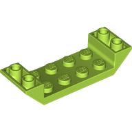 Lego Brick Sloped Inverted 45° 6 x 2 Double with 2 x 4 Recessed / Lime