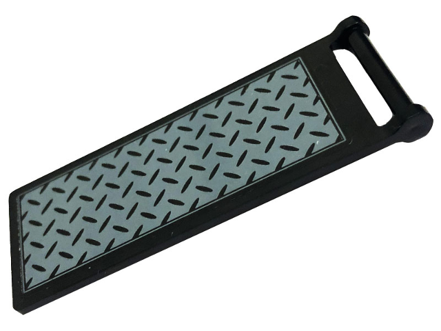 Lego Flag 7 x 3 with Bar Handle with Tread Plate Pattern (Sticker) - Set 76183 / Black
