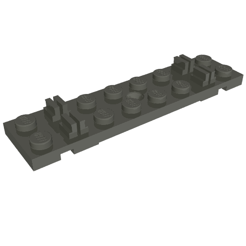 Lego Vehicle Track, Train, Sleeper Plate 2 x 8 with Cable Grooves / Dark Gray
