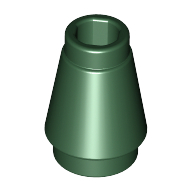 Lego Cone 1 x 1 [Top Groove] / Dark Green