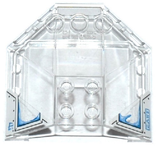 Lego Windscreen 6 x 6 x 2 Canopy with Frosted Windows and 'ZANE' Pattern (Stickers) - Set 70588