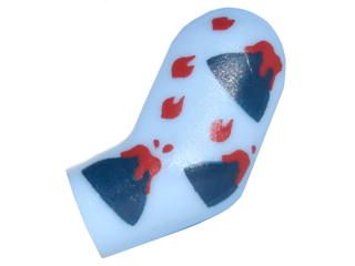 Lego Arm, Left with Volcano Pajamas Pattern / Bright Light Blue