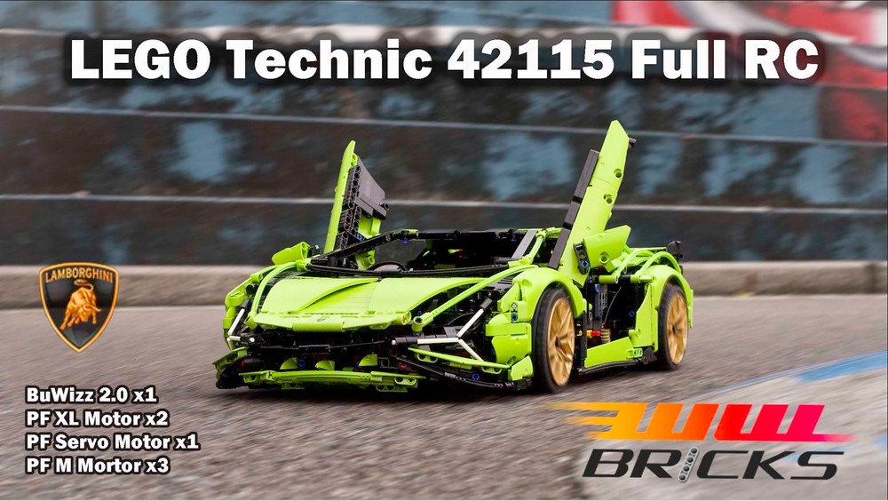 Lego [Full RC] LEGO Technic 42115 Lamborghini Sian with BuWizz 2.0