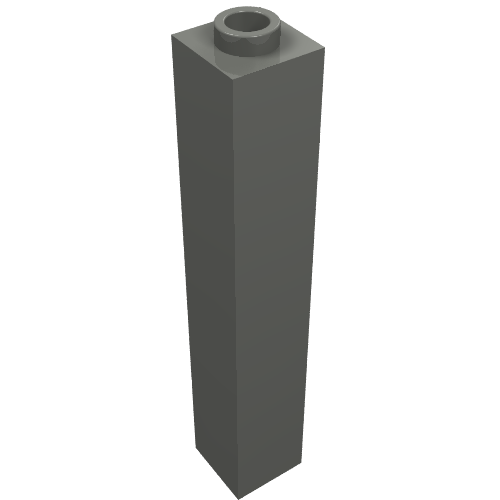 Lego Brick 1 x 1 x 5 with Blocked Open or Hollow Stud / Dark Bluish Gray