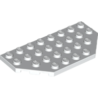 Lego Wedge Plate 4 x 8 Cut Corners / White
