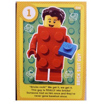 Lego Trading Card, Create the World Living Amazingly - Brick Suit Guy