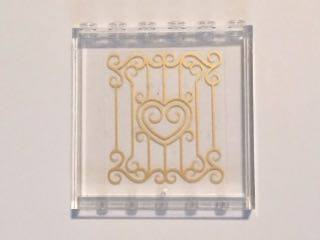 Lego Panel 1 x 6 x 5 with Gold Swirls and Heart Pattern on Inside (Sticker) - Set 41101