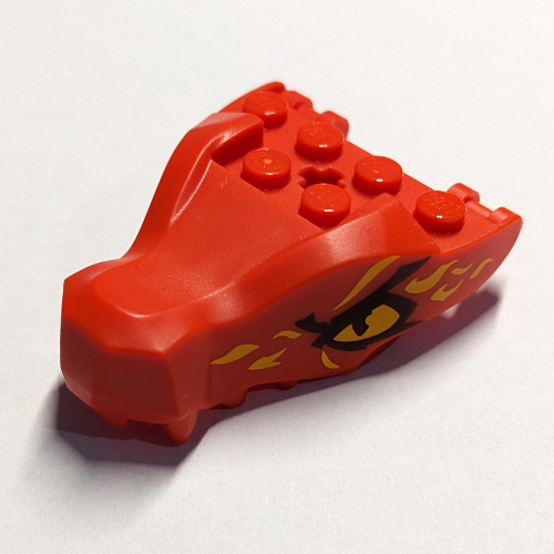 Lego Creature Body Part, Dragon Head Upper Jaw with Yellow Markings and Eyes Print