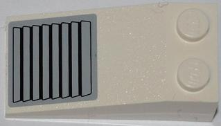 Lego Slope 18 4 x 2 with Black Vent Grille on Gray Background Pattern (Sticker) - Set 7213
