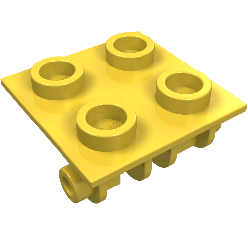 Lego Hinge Brick 2 x 2 Top Plate Thin / Yellow