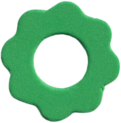 Lego Foam Part for Set 5861 - Belville, Flower/Crown Small 3 x 3 with Center Hole / Bright Green