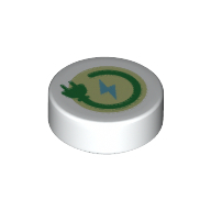 Lego Tile Round 1 x 1 with Green Plug on Bright Green Background Print