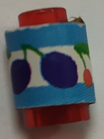 Lego Brick, Round 1 x 1 with Cherries and Plums Label Pattern (Sticker) - Set 3159