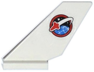 Lego Tail Shuttle with Space Shuttle Logo on Transparent Background Pattern on Both Sides (Stickers) - Set 60078