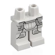 Lego Hips and White Legs with Light Bluish Grey Pockets and Knee Pads Print
