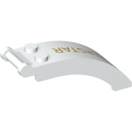 Lego Windscreen 6 x 2 x 2 with Handle with Gold 'SUPERSTAR' Print / White