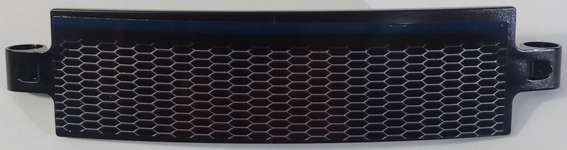 Lego Technic, Panel Curved 3 x 13 with Honeycomb Grille and Dark Blue Stripe Pattern (Sticker) - Set 42154 / Black