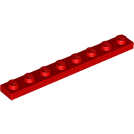 Lego Plate 1 x 8 / Red