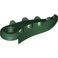 Lego Animal Body Part, Alligator / Crocodile Tail with Hole / Dark Green
