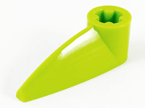 Lego Bionicle 1 x 3 Tooth with Axle Hole (Bohrok Eye) / Lime